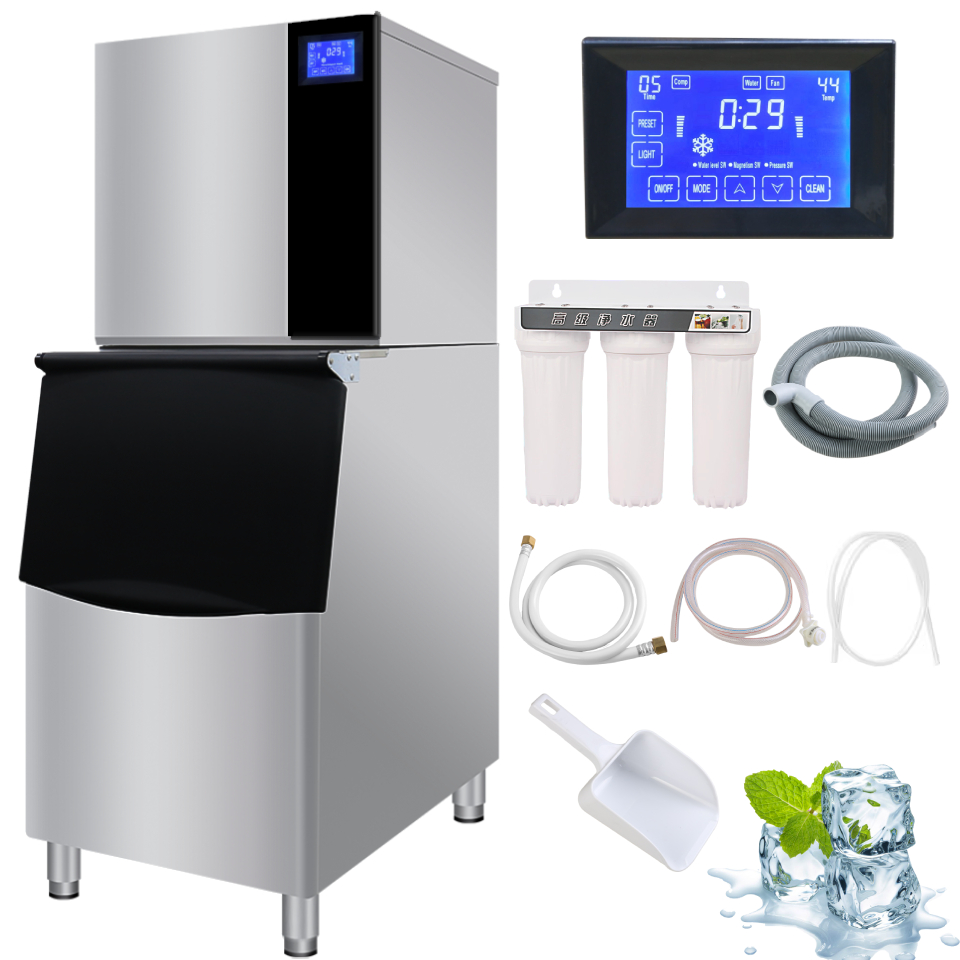 Commercial Ice Maker 200Kg Cube - Profesjonalna maszyna do lodu 500kg/24 godziny,