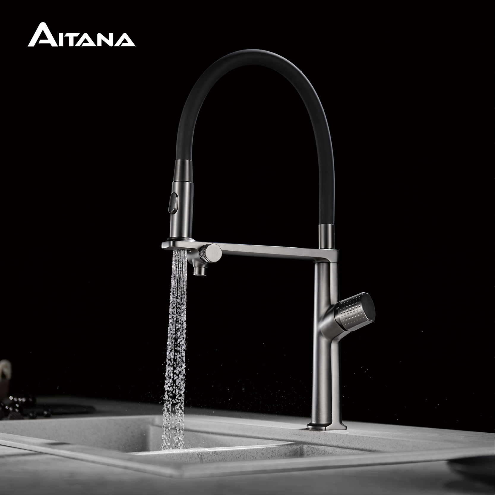 Ice Maker Water Filter - Luksusowa bateria kuchenna w kolorze szarości