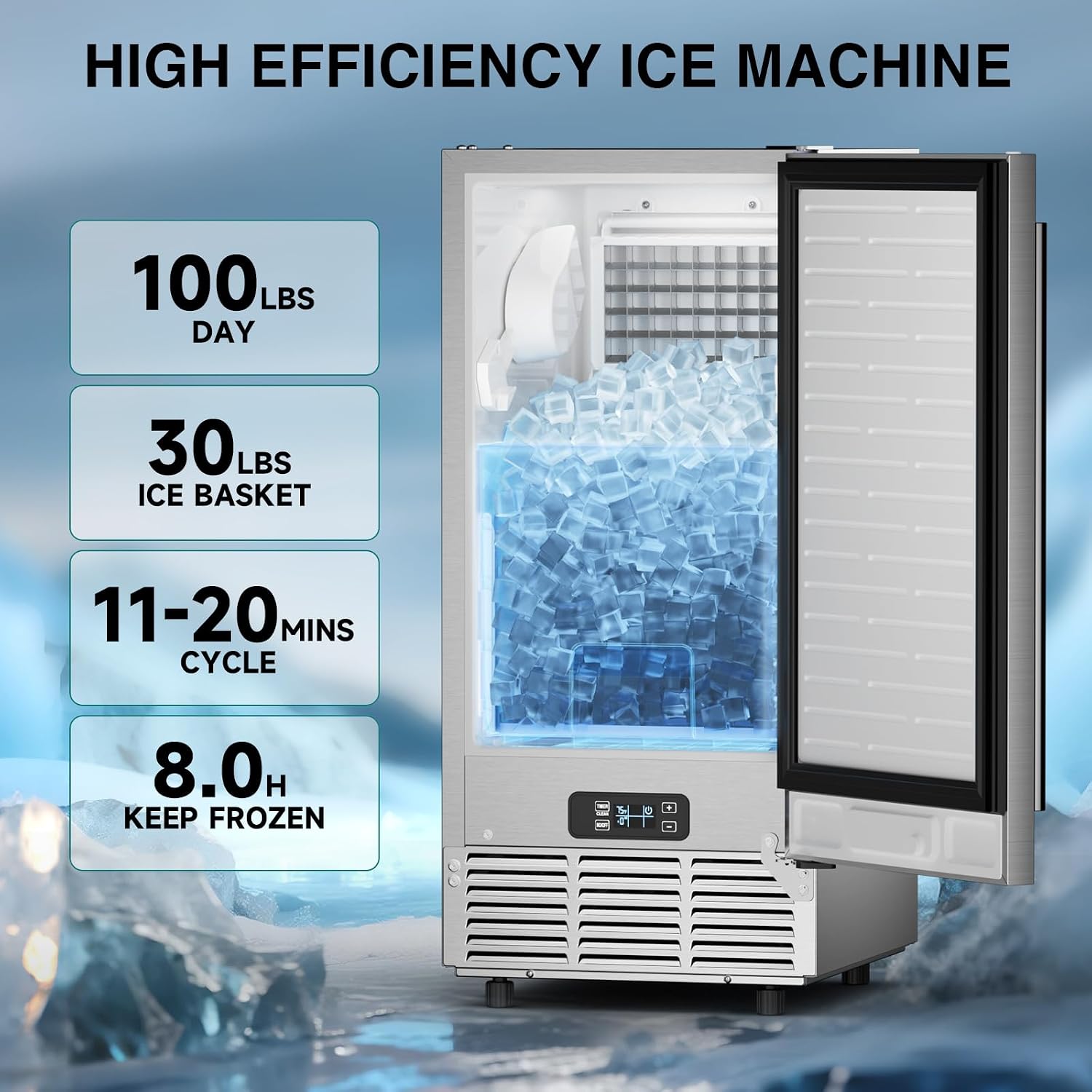 Maszyna do lodu pod blatem z c – Commercial Ice Maker Air Cooled recenzja i cena