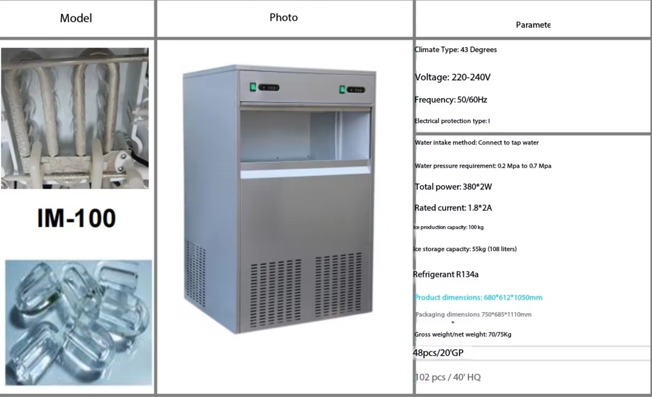 Profesjonalna maszyna do lodu  – Commercial Ice Maker 100Kg recenzja i cena